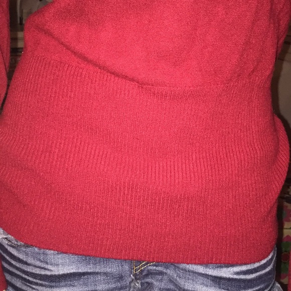 Red sweater with zippered cowl neck. - Picture 4 of 4